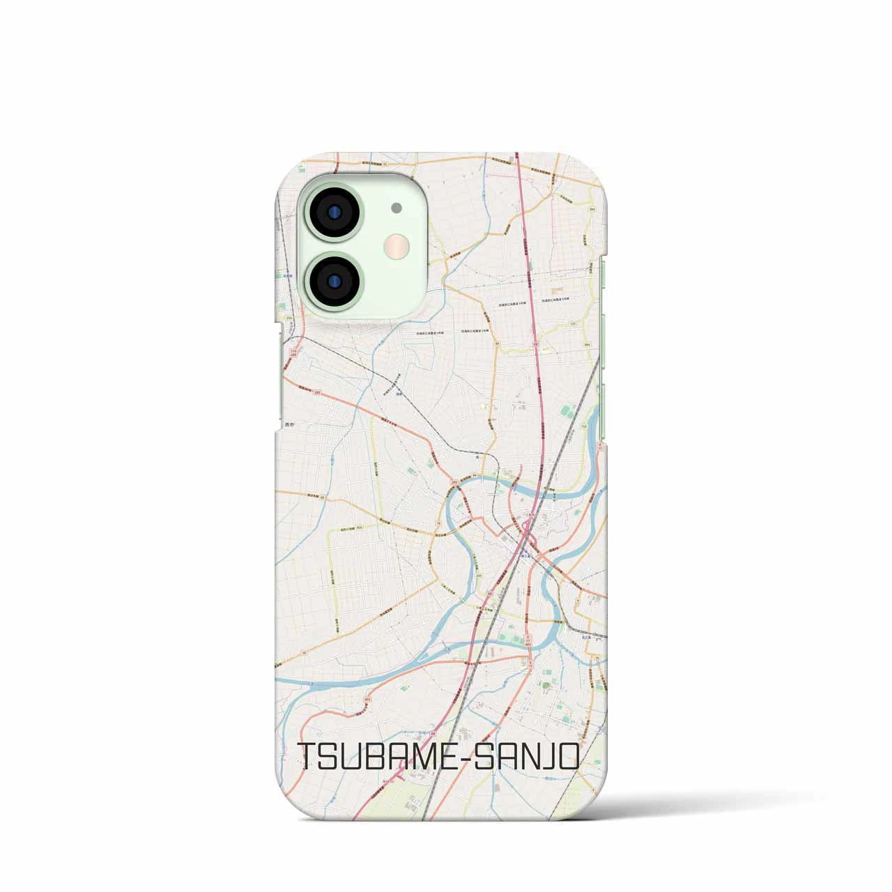 【燕三条】地図柄iPhoneケース（バックカバータイプ・ナチュラル）iPhone 12 mini 用