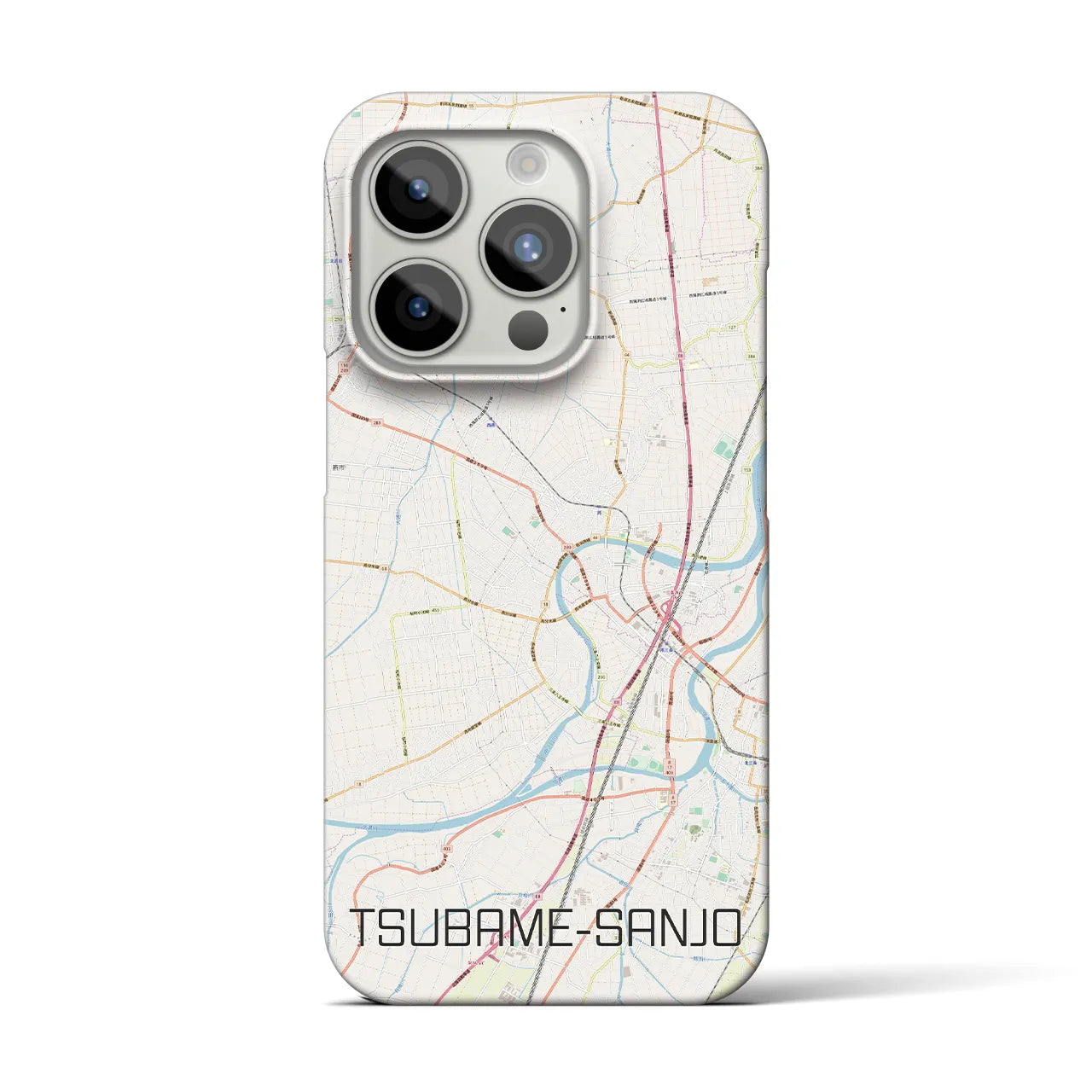 【燕三条】地図柄iPhoneケース（バックカバータイプ・ナチュラル）iPhone 15 Pro 用