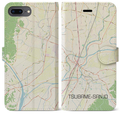 【燕三条（新潟県）】地図柄iPhoneケース（手帳タイプ）ナチュラル・iPhone 8Plus /7Plus / 6sPlus / 6Plus 用