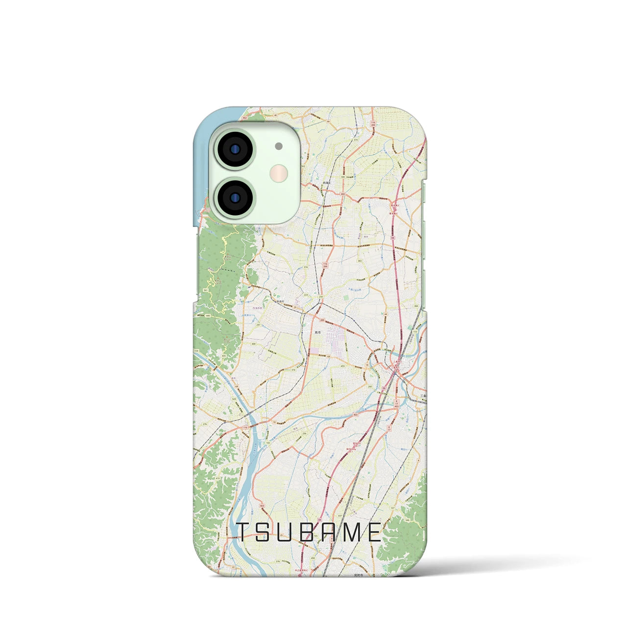 【燕】地図柄iPhoneケース（バックカバータイプ・ナチュラル）iPhone 12 mini 用