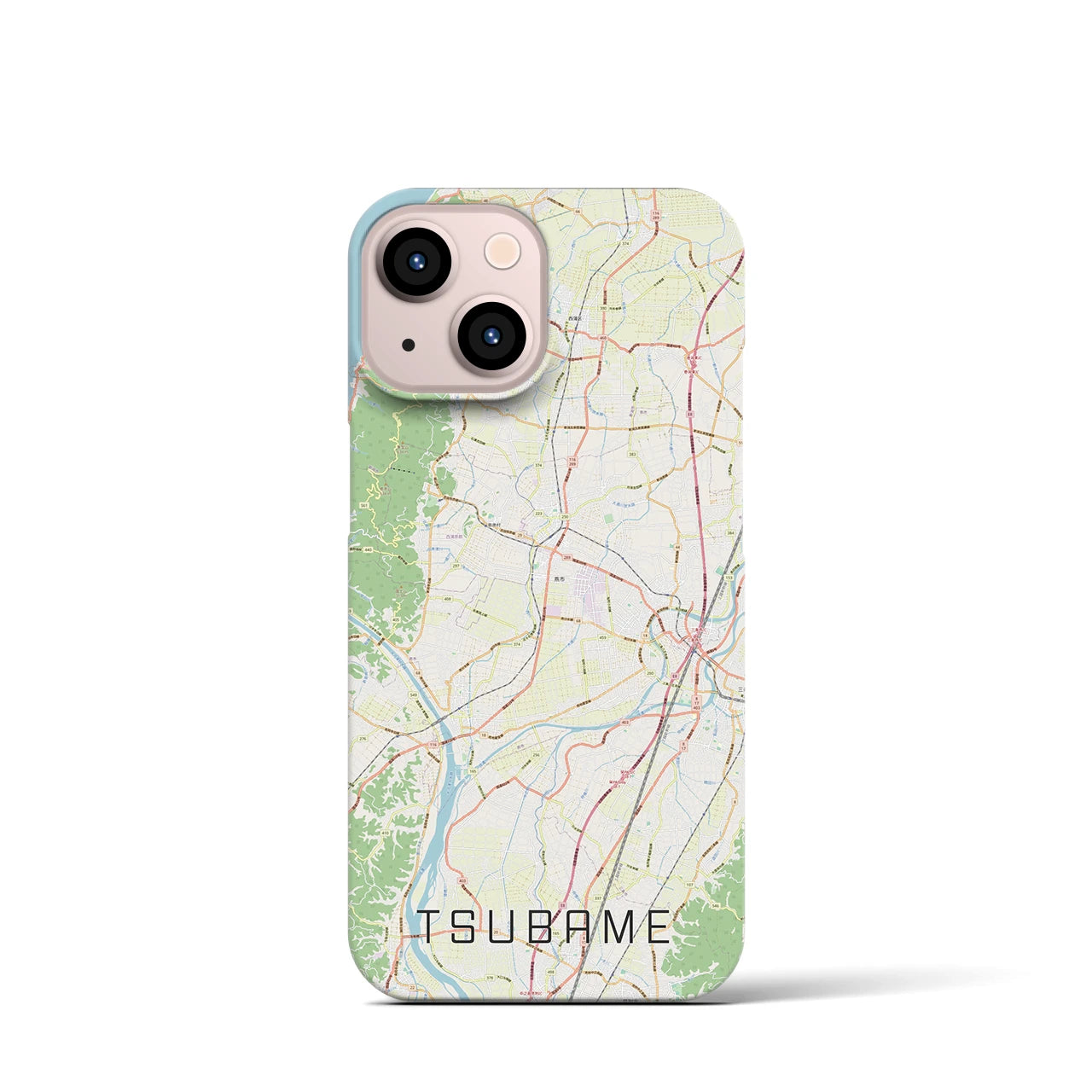 【燕】地図柄iPhoneケース（バックカバータイプ・ナチュラル）iPhone 13 mini 用