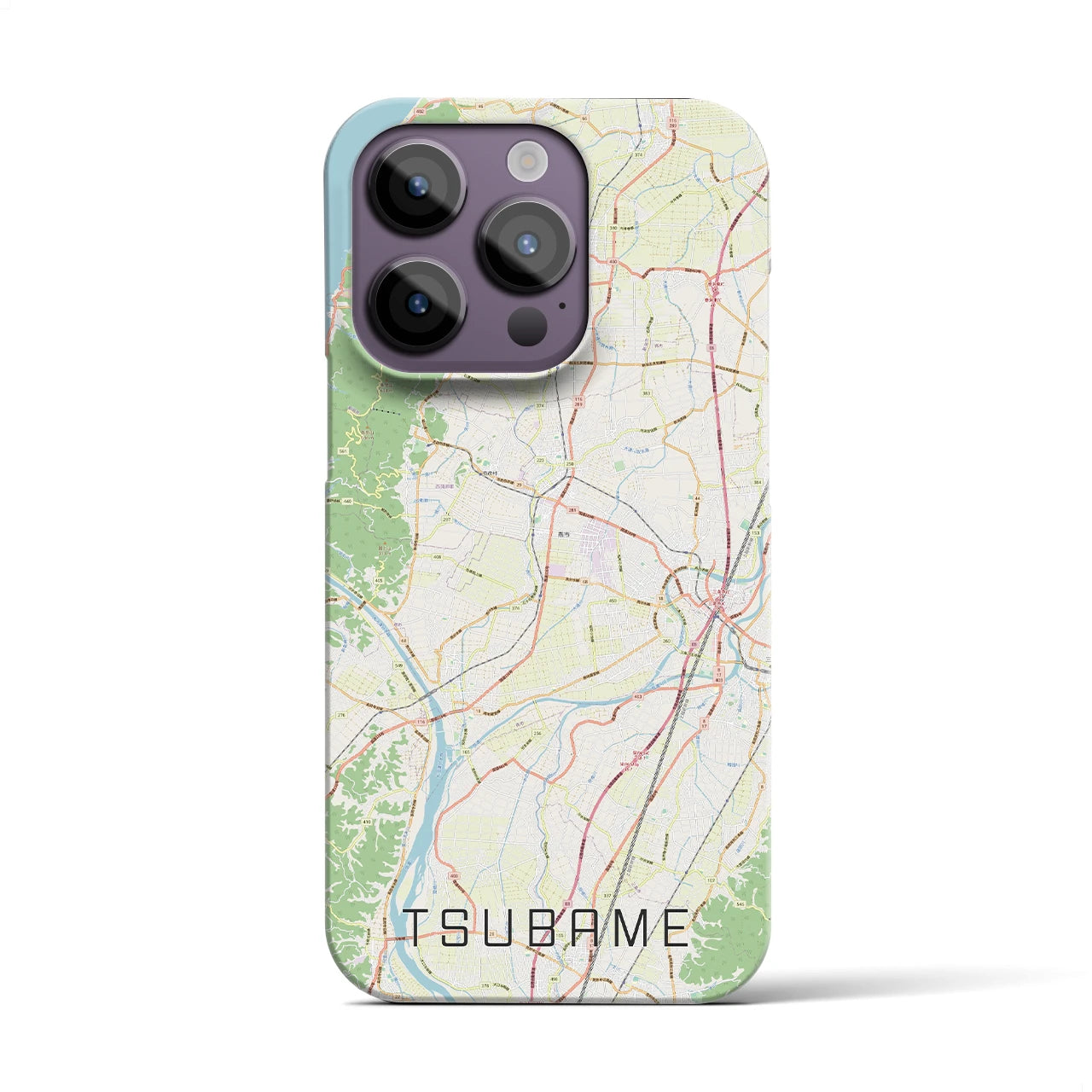 【燕】地図柄iPhoneケース（バックカバータイプ・ナチュラル）iPhone 14 Pro 用