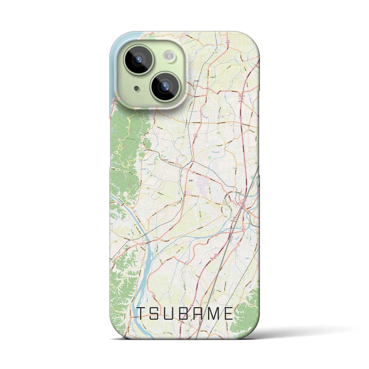 【燕】地図柄iPhoneケース（バックカバータイプ・ナチュラル）iPhone 15 用