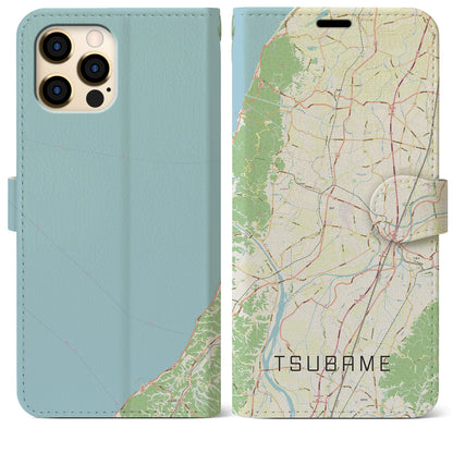 【燕（新潟県）】地図柄iPhoneケース（手帳タイプ）ナチュラル・iPhone 12 Pro Max 用