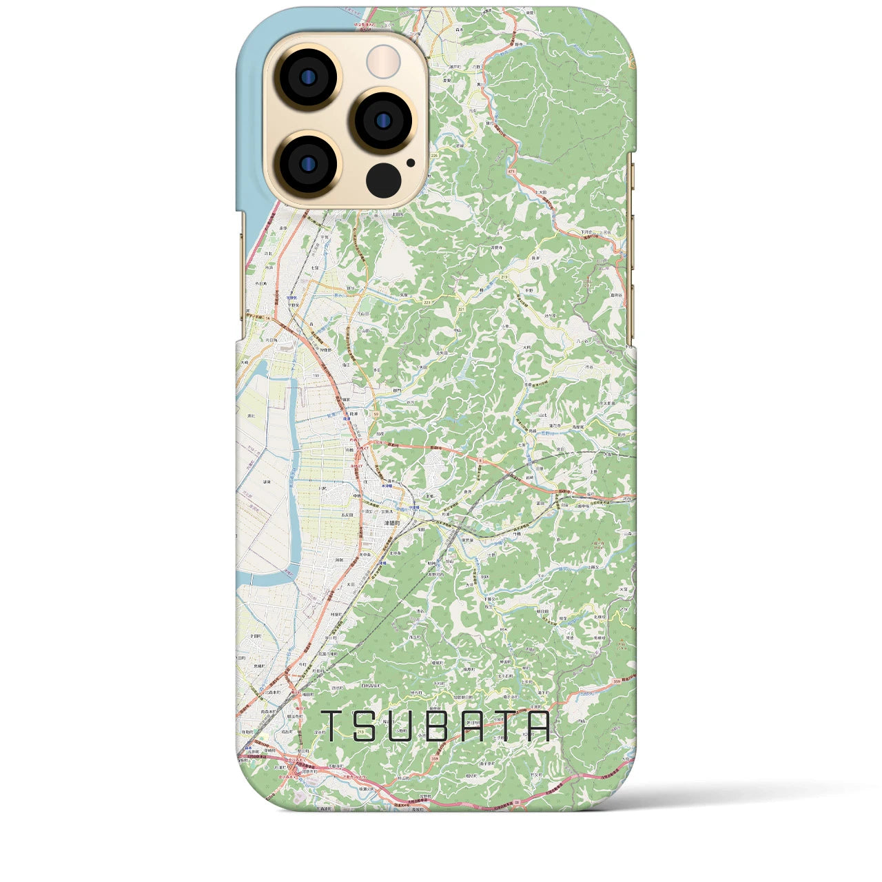 【津幡】地図柄iPhoneケース（バックカバータイプ・ナチュラル）iPhone 12 Pro Max 用
