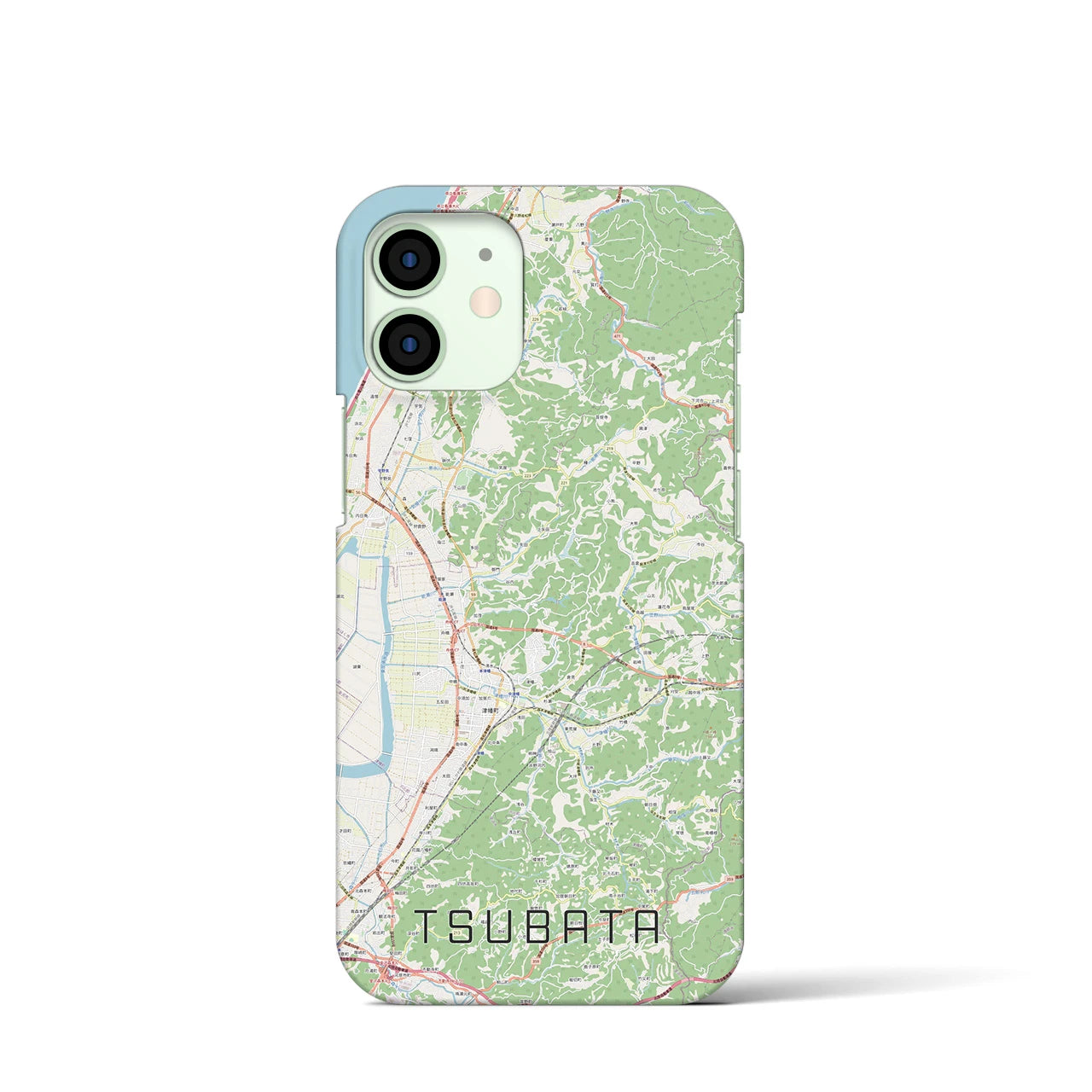 【津幡】地図柄iPhoneケース（バックカバータイプ・ナチュラル）iPhone 12 mini 用