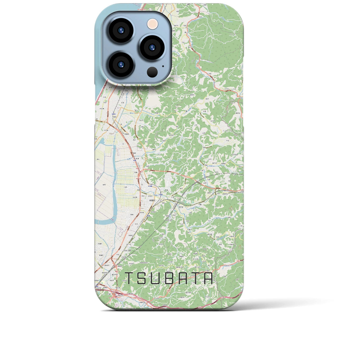 【津幡】地図柄iPhoneケース（バックカバータイプ・ナチュラル）iPhone 13 Pro Max 用