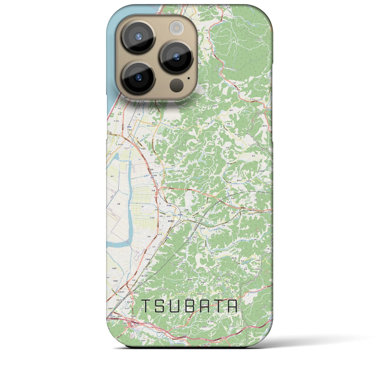 【津幡】地図柄iPhoneケース（バックカバータイプ・ナチュラル）iPhone 14 Pro Max 用
