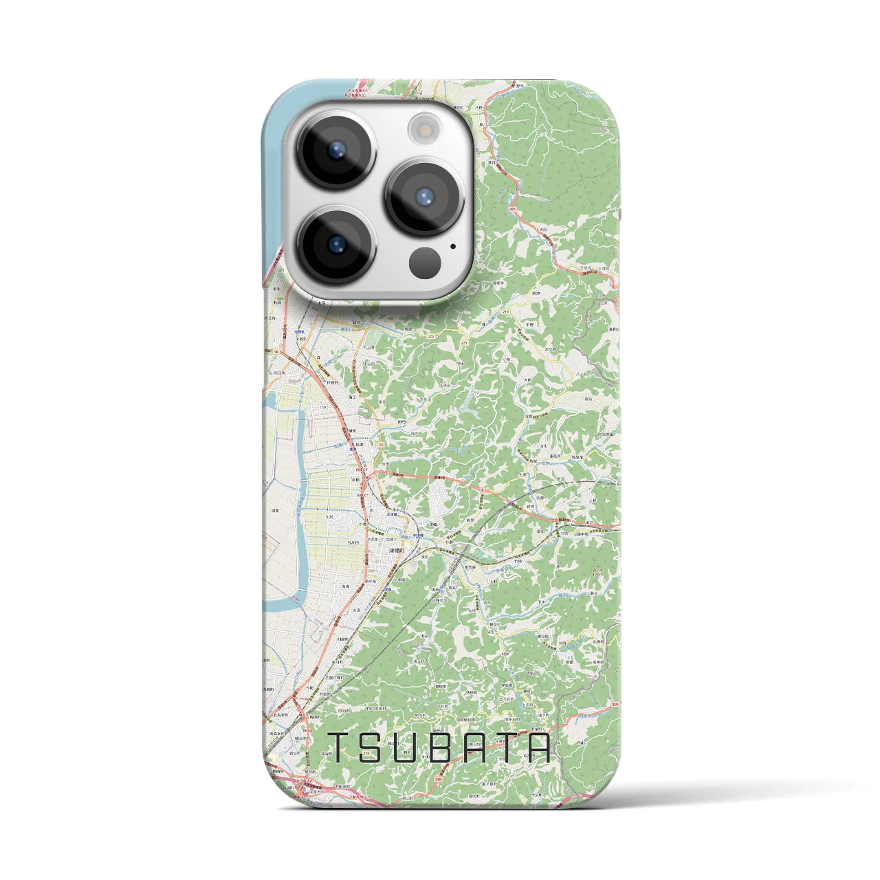 【津幡】地図柄iPhoneケース（バックカバータイプ・ナチュラル）iPhone 14 Pro 用