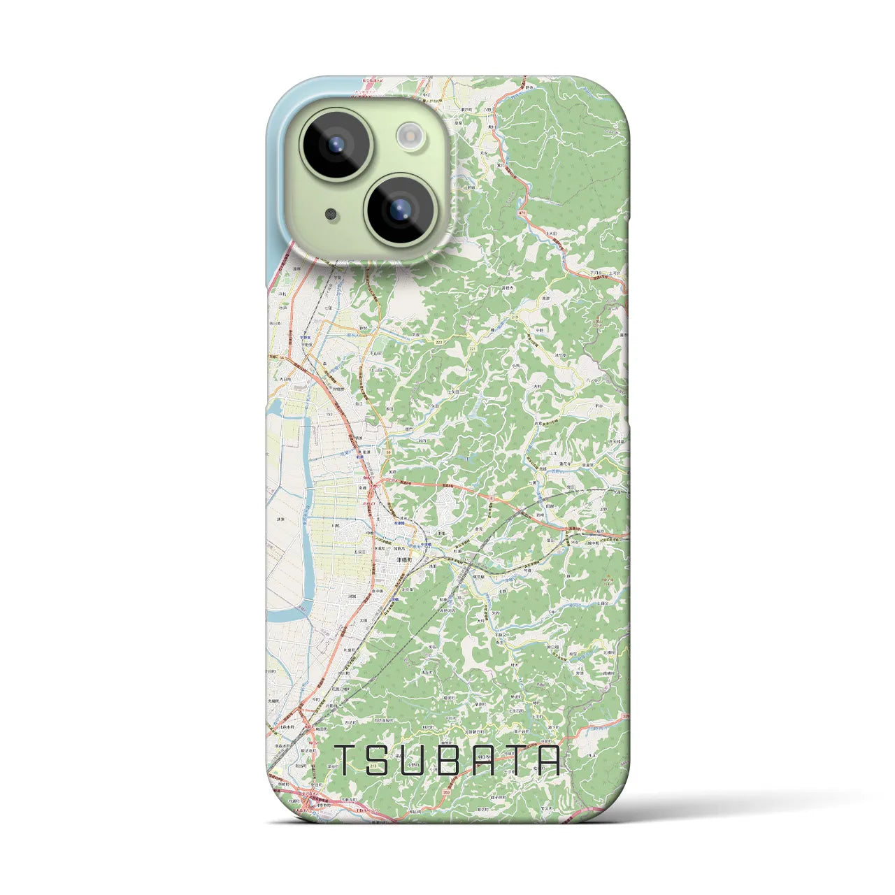 【津幡】地図柄iPhoneケース（バックカバータイプ・ナチュラル）iPhone 15 用