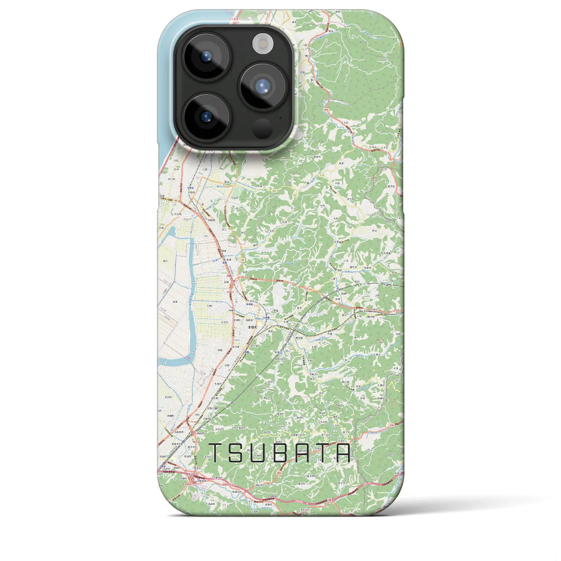 【津幡】地図柄iPhoneケース（バックカバータイプ・ナチュラル）iPhone 15 Pro Max 用