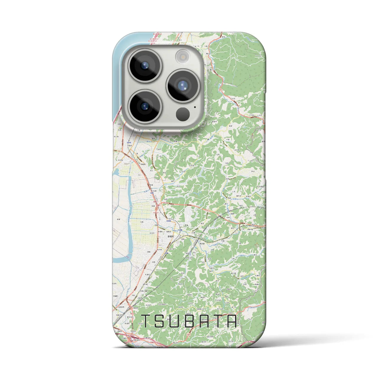 【津幡】地図柄iPhoneケース（バックカバータイプ・ナチュラル）iPhone 15 Pro 用