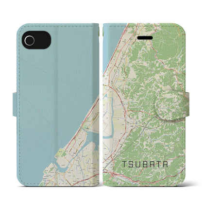 【津幡（石川県）】地図柄iPhoneケース（手帳タイプ）ナチュラル・iPhone SE（第3 / 第2世代） / 8 / 7 / 6s / 6 用