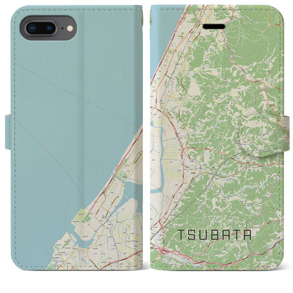 【津幡（石川県）】地図柄iPhoneケース（手帳タイプ）ナチュラル・iPhone 8Plus /7Plus / 6sPlus / 6Plus 用