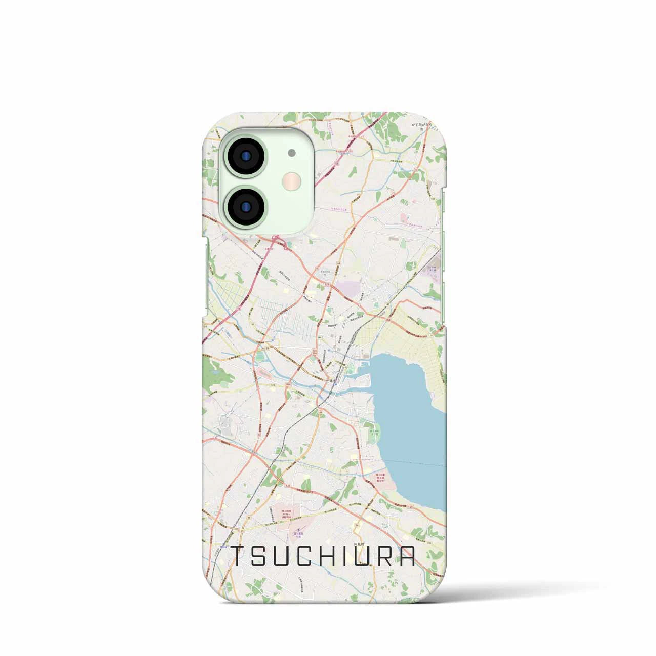【土浦】地図柄iPhoneケース（バックカバータイプ・ナチュラル）iPhone 12 mini 用
