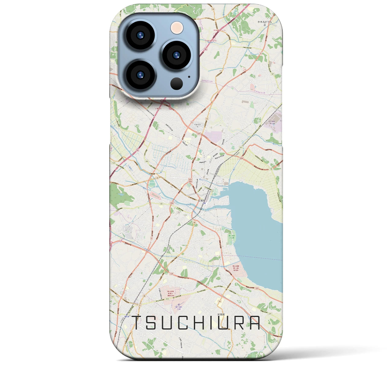 【土浦】地図柄iPhoneケース（バックカバータイプ・ナチュラル）iPhone 13 Pro Max 用