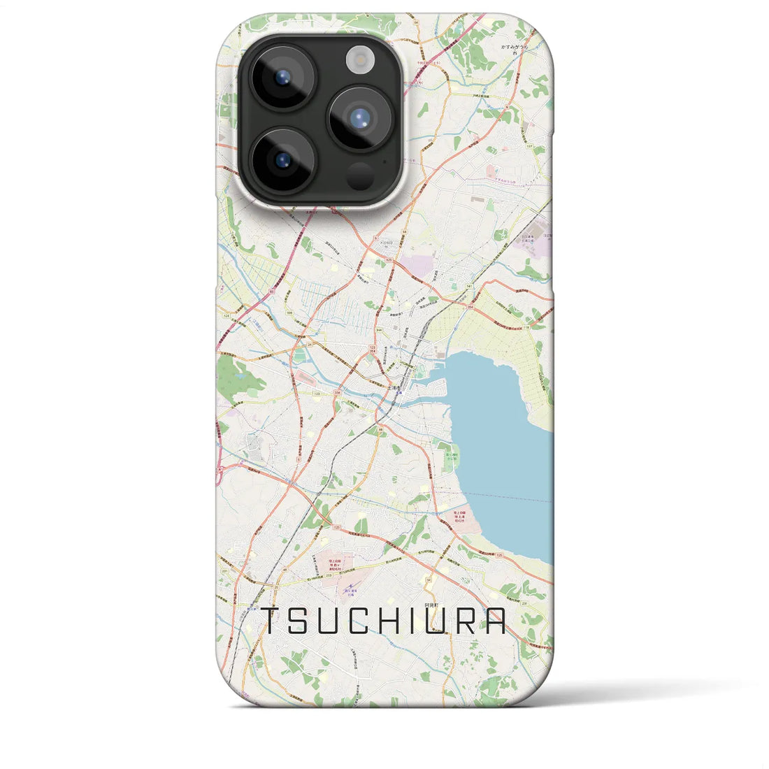 【土浦】地図柄iPhoneケース（バックカバータイプ・ナチュラル）iPhone 15 Pro Max 用