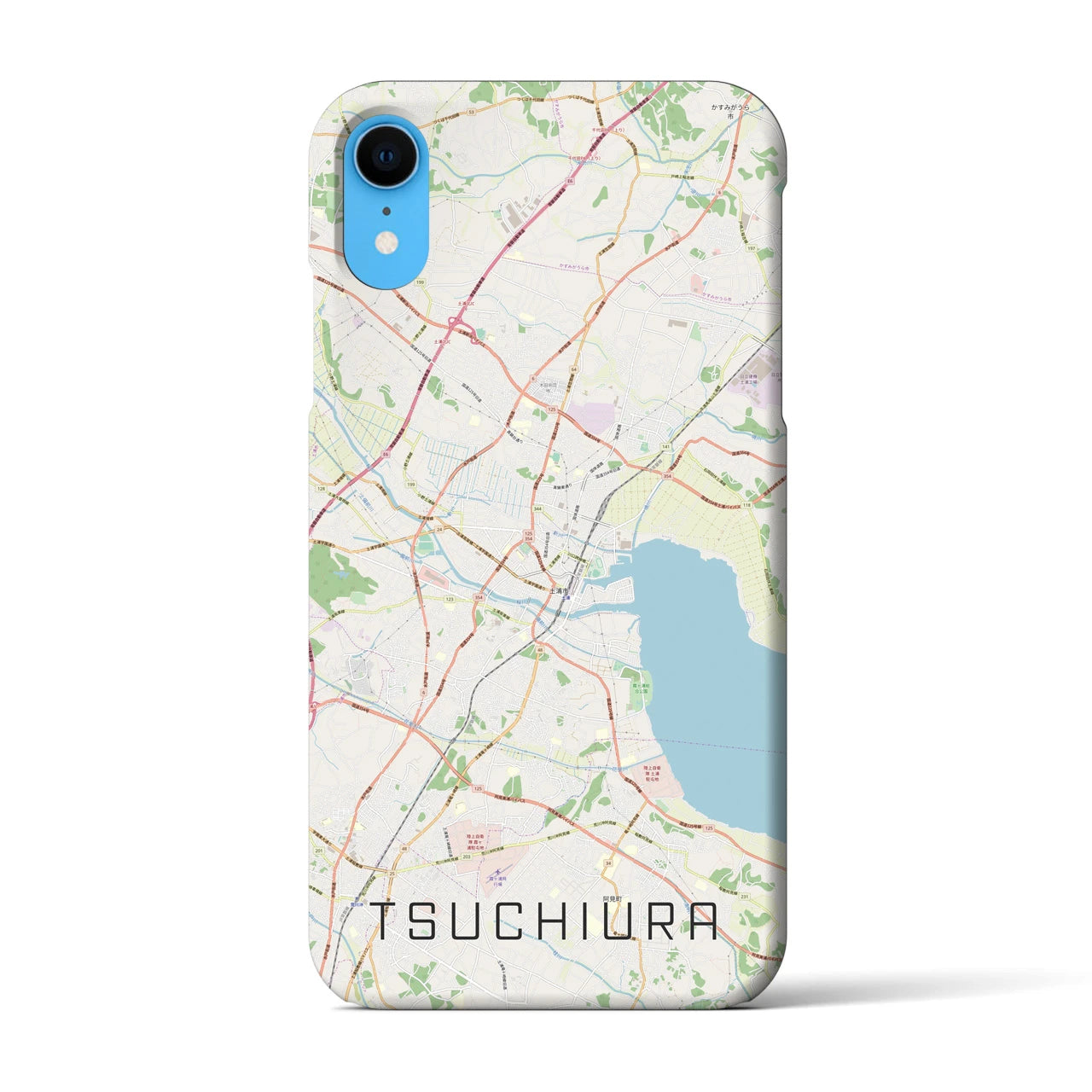 【土浦】地図柄iPhoneケース（バックカバータイプ・ナチュラル）iPhone XR 用