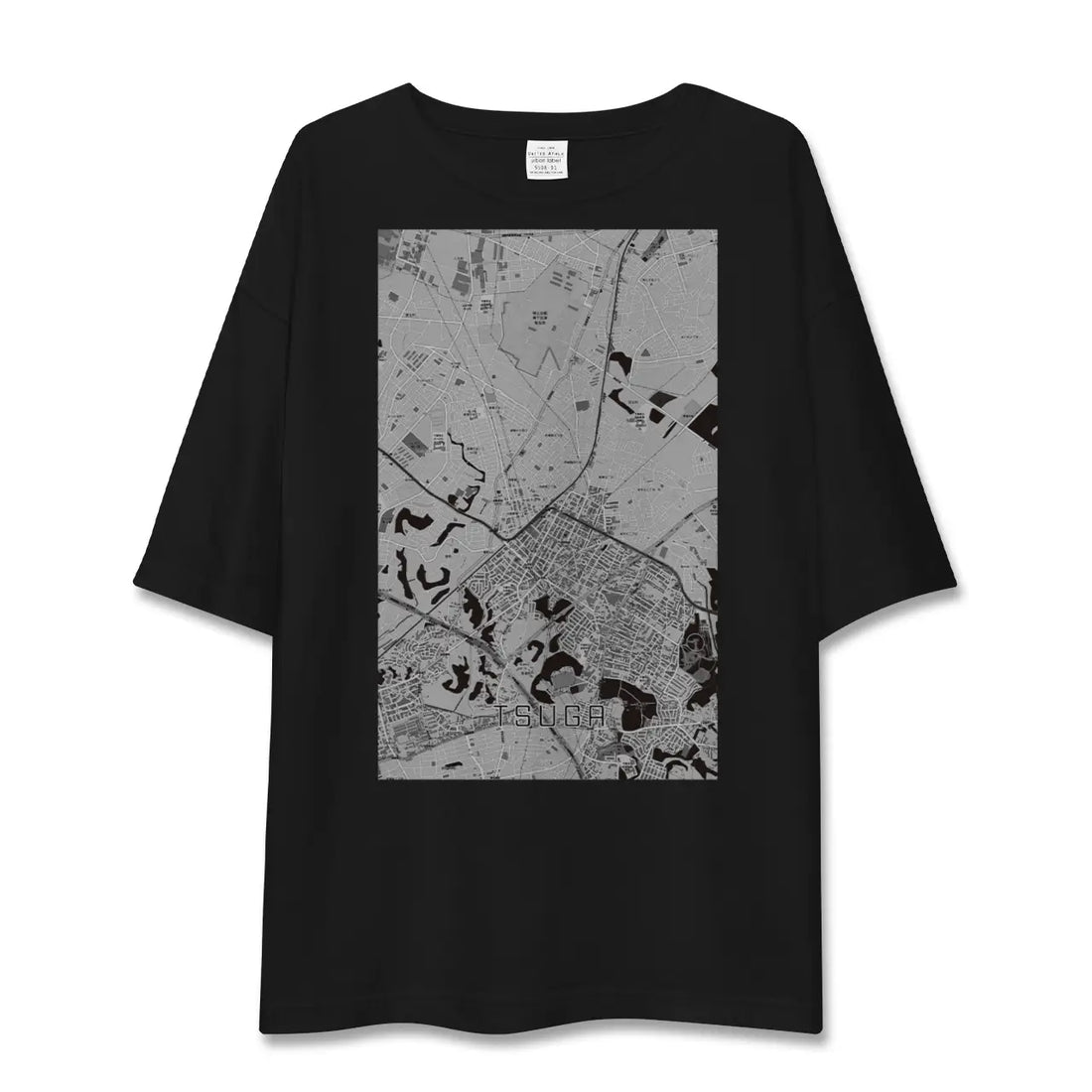【都賀(千葉県)】地図柄ビッグシルエットTシャツ
