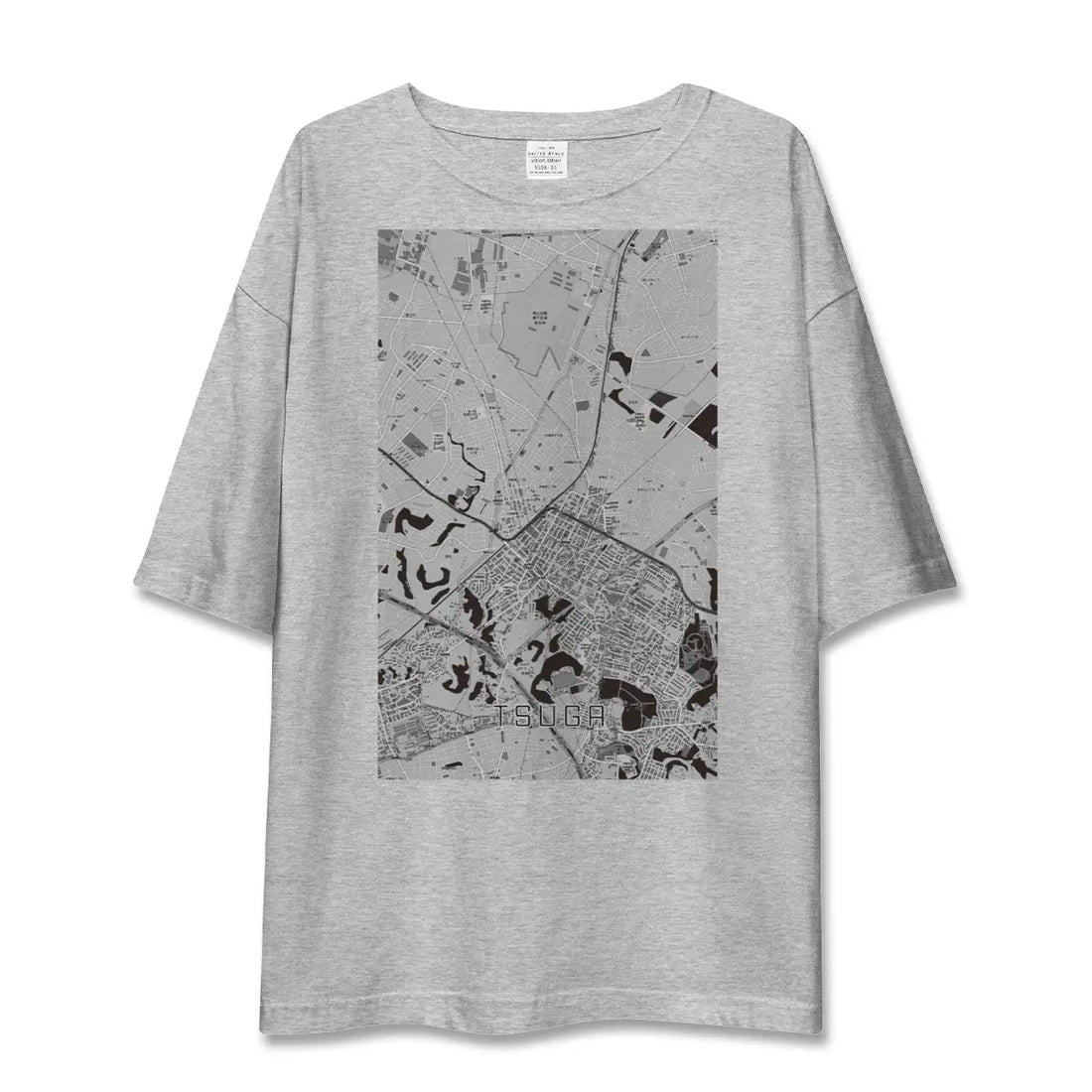 【都賀（千葉県）】地図柄ビッグシルエットTシャツ