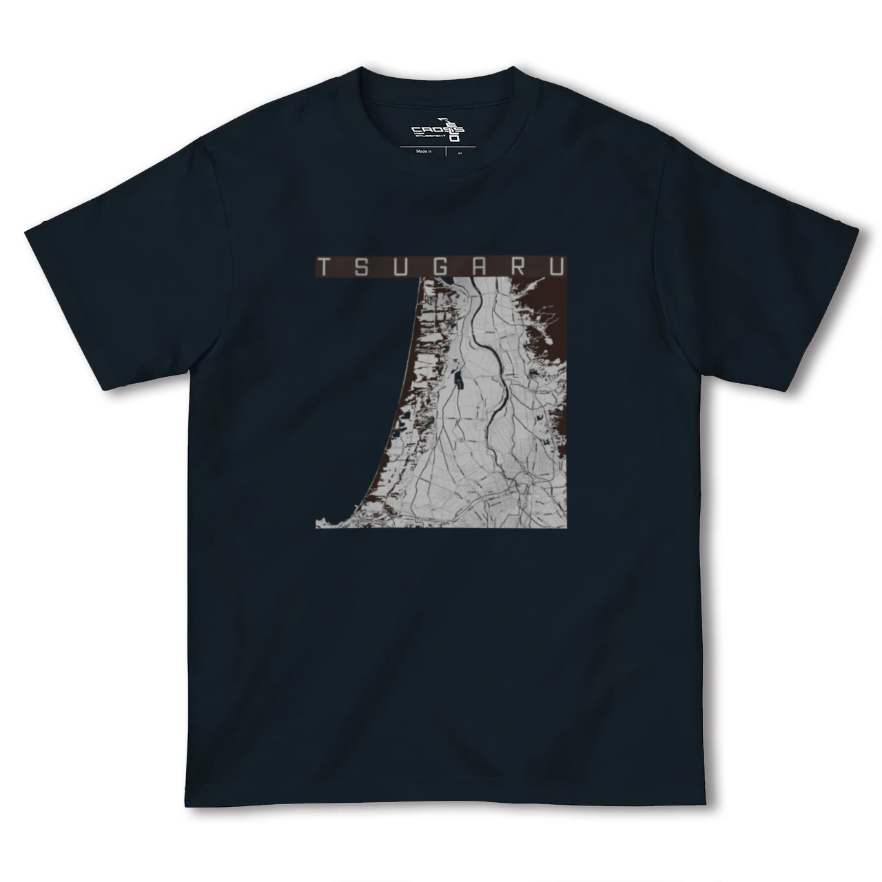 【つがる（青森県）】地図柄ヘビーウェイトTシャツ