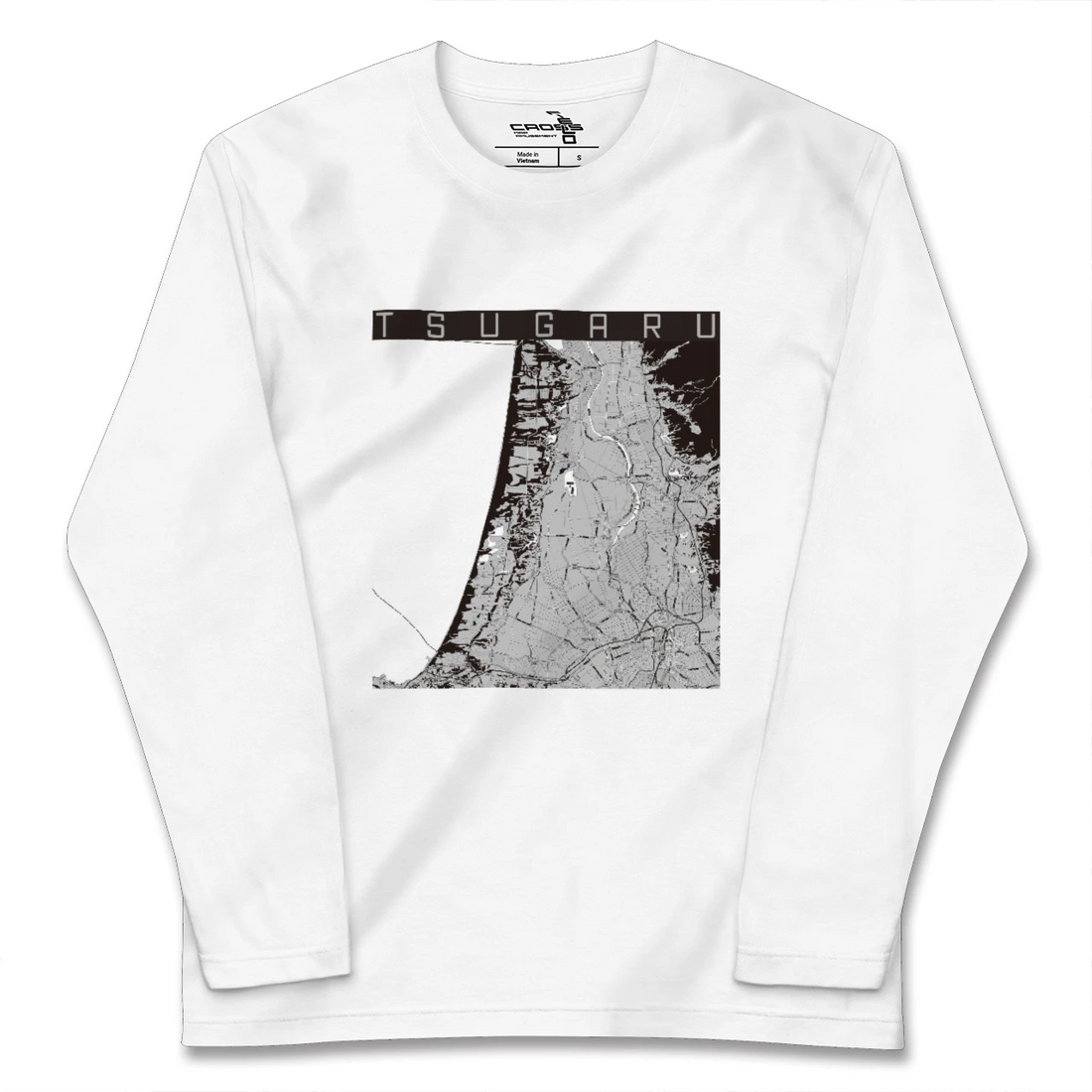 【つがる(青森県)】地図柄ロングスリーブTシャツ