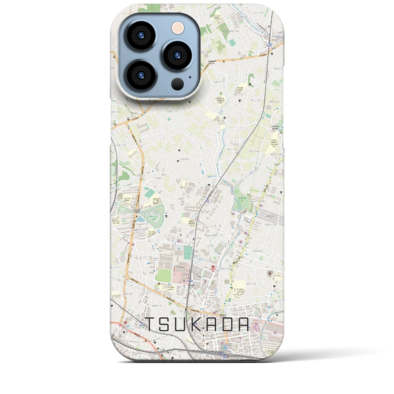 【塚田】地図柄iPhoneケース（バックカバータイプ・ナチュラル）iPhone 13 Pro Max 用