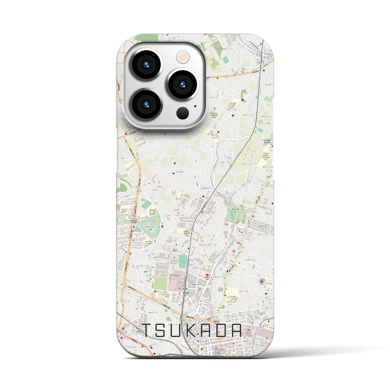 【塚田】地図柄iPhoneケース（バックカバータイプ・ナチュラル）iPhone 13 Pro 用