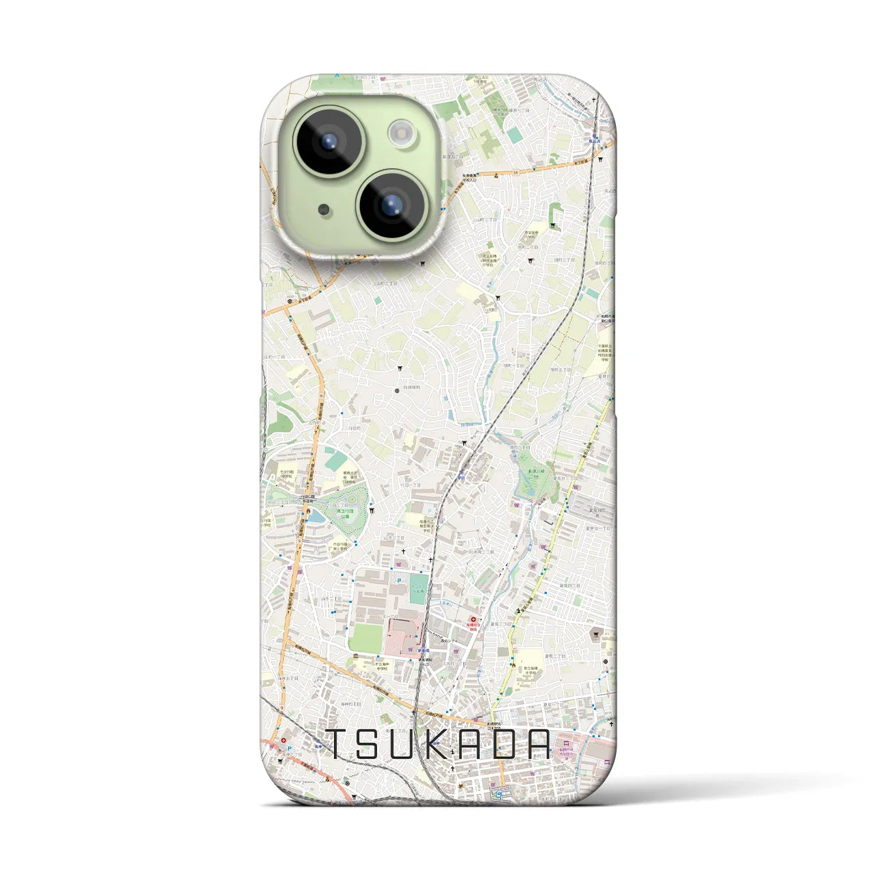 【塚田】地図柄iPhoneケース（バックカバータイプ・ナチュラル）iPhone 15 用
