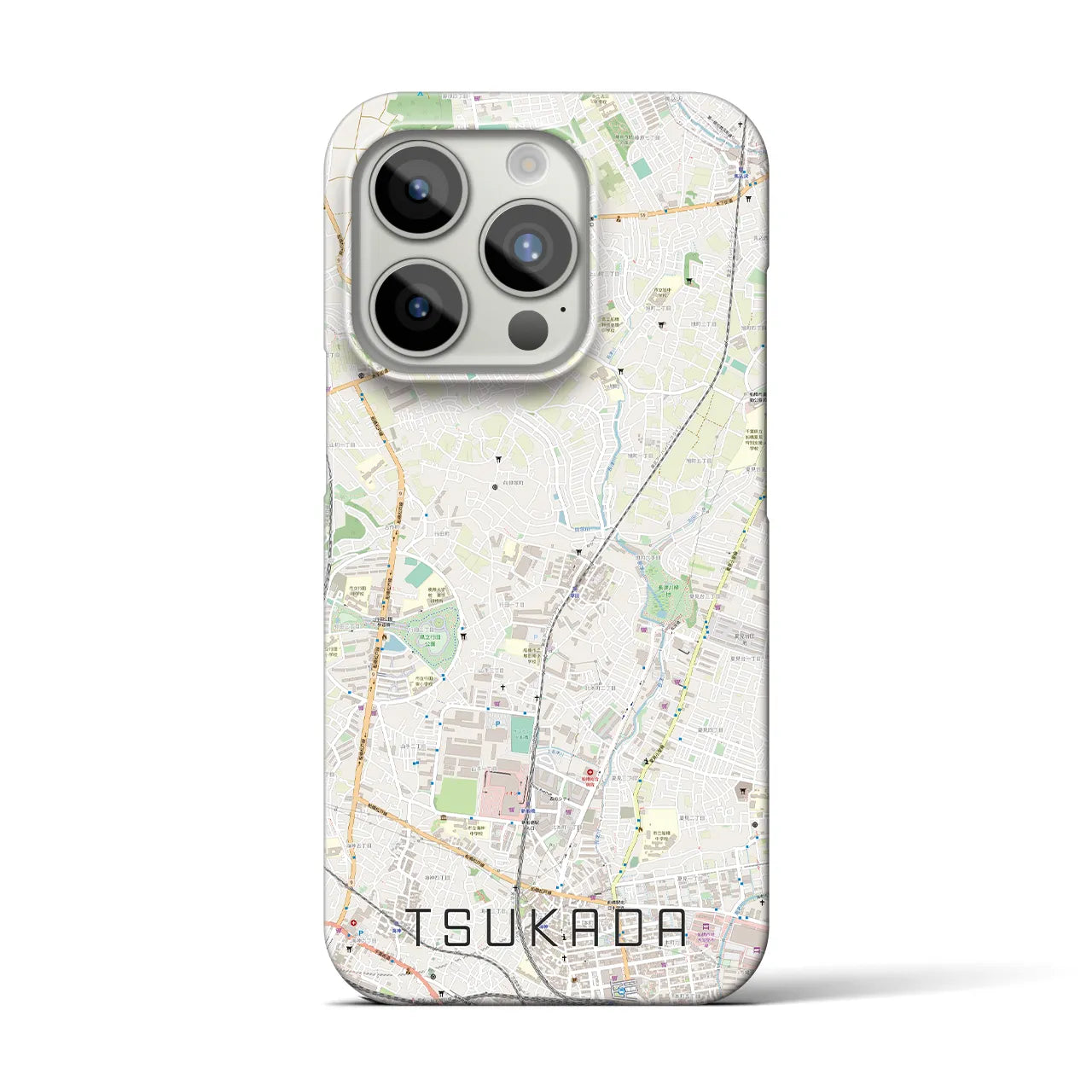 【塚田】地図柄iPhoneケース（バックカバータイプ・ナチュラル）iPhone 15 Pro 用