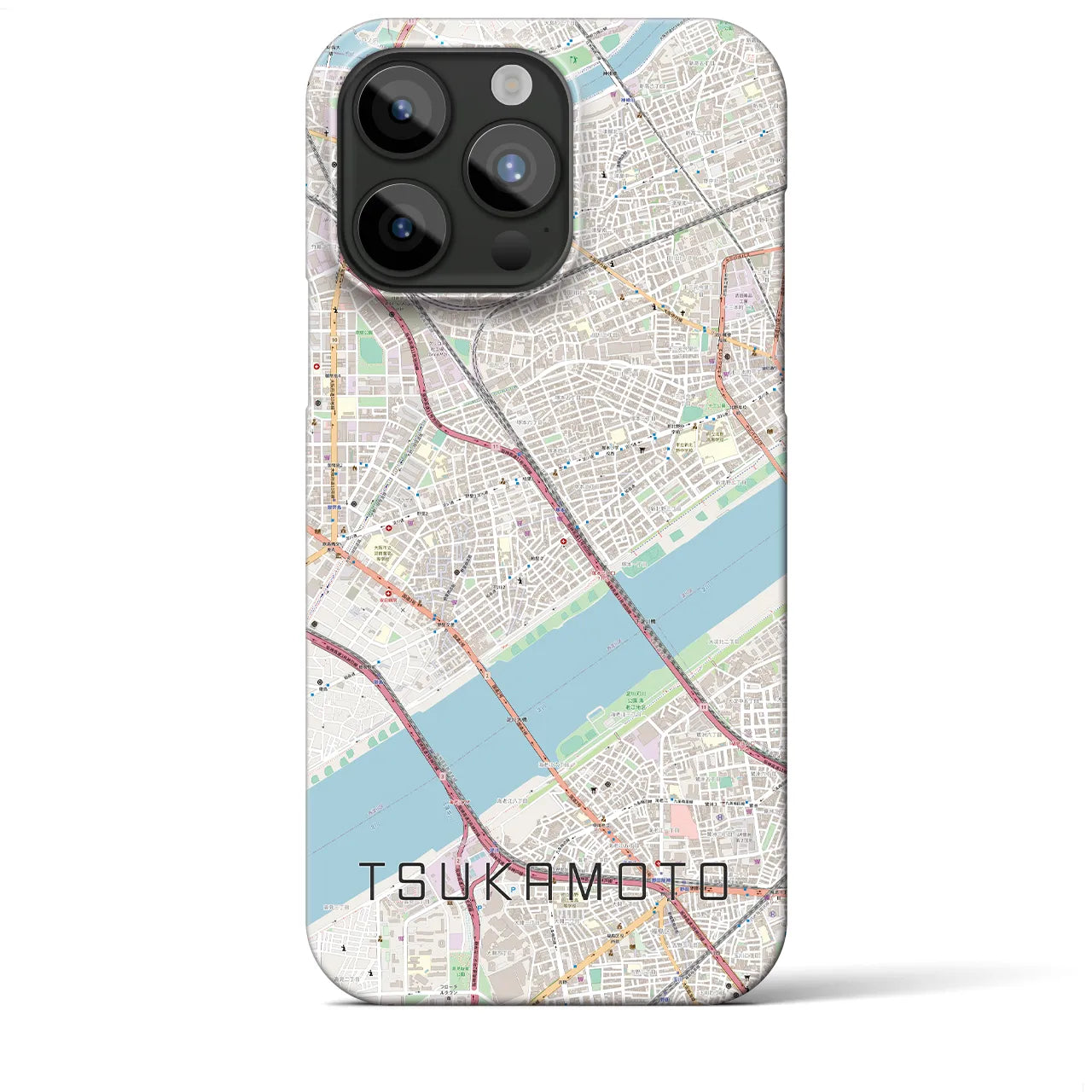 【塚本】地図柄iPhoneケース（バックカバータイプ・ナチュラル）iPhone 15 Pro Max 用