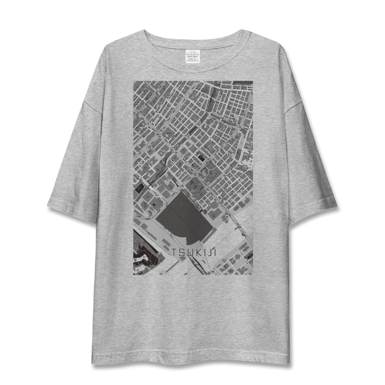 【築地（東京都）】地図柄ビッグシルエットTシャツ