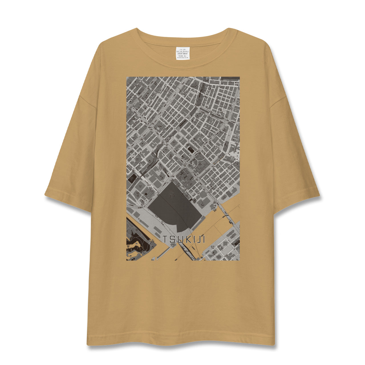 【築地（東京都）】地図柄ビッグシルエットTシャツ