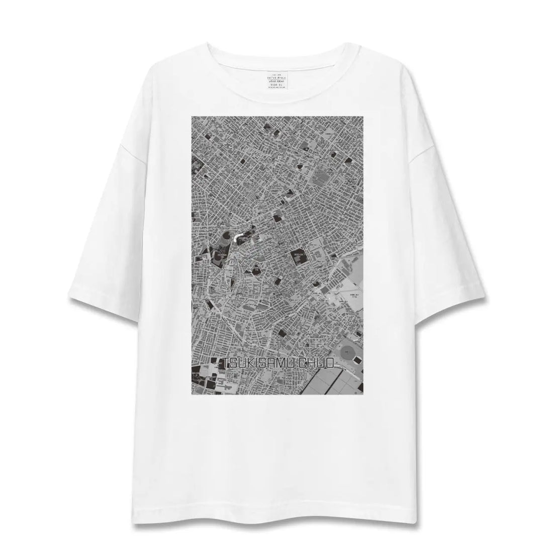 【月寒中央(北海道)】地図柄ビッグシルエットTシャツ