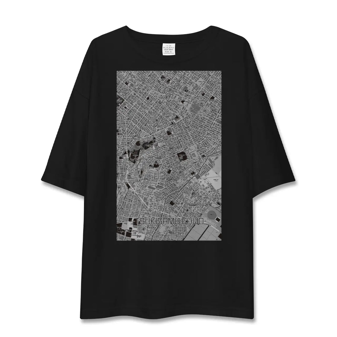 【月寒中央(北海道)】地図柄ビッグシルエットTシャツ