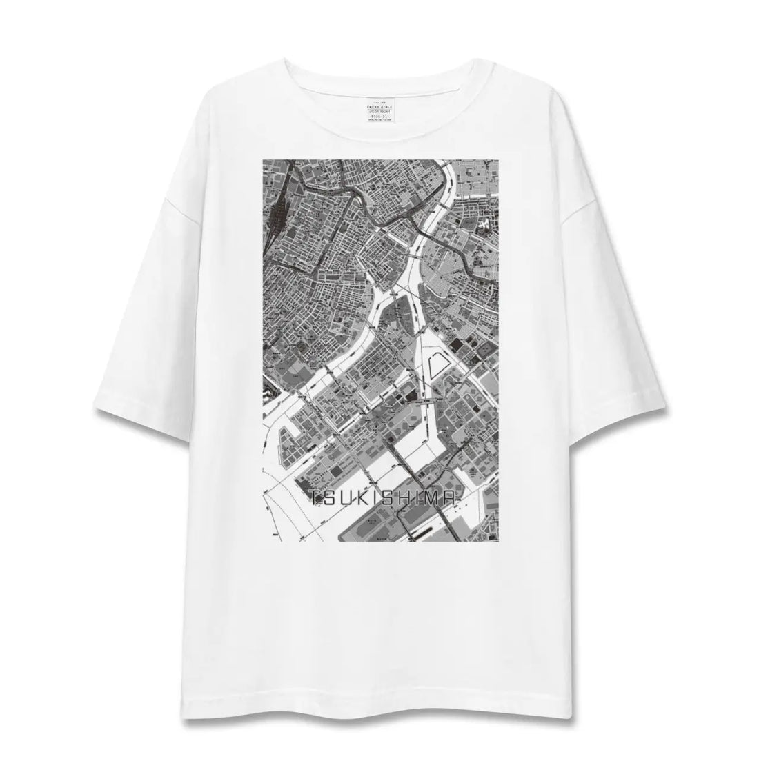 【月島(東京都)】地図柄ビッグシルエットTシャツ