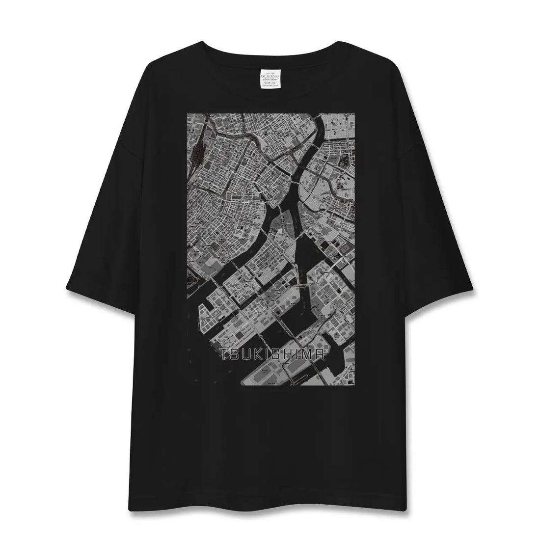 【月島(東京都)】地図柄ビッグシルエットTシャツ