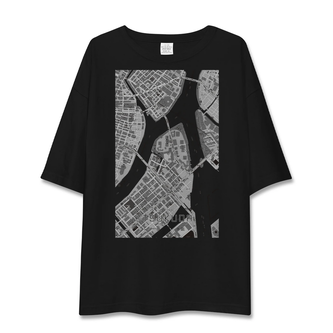 【佃(東京都)】地図柄ビッグシルエットTシャツ