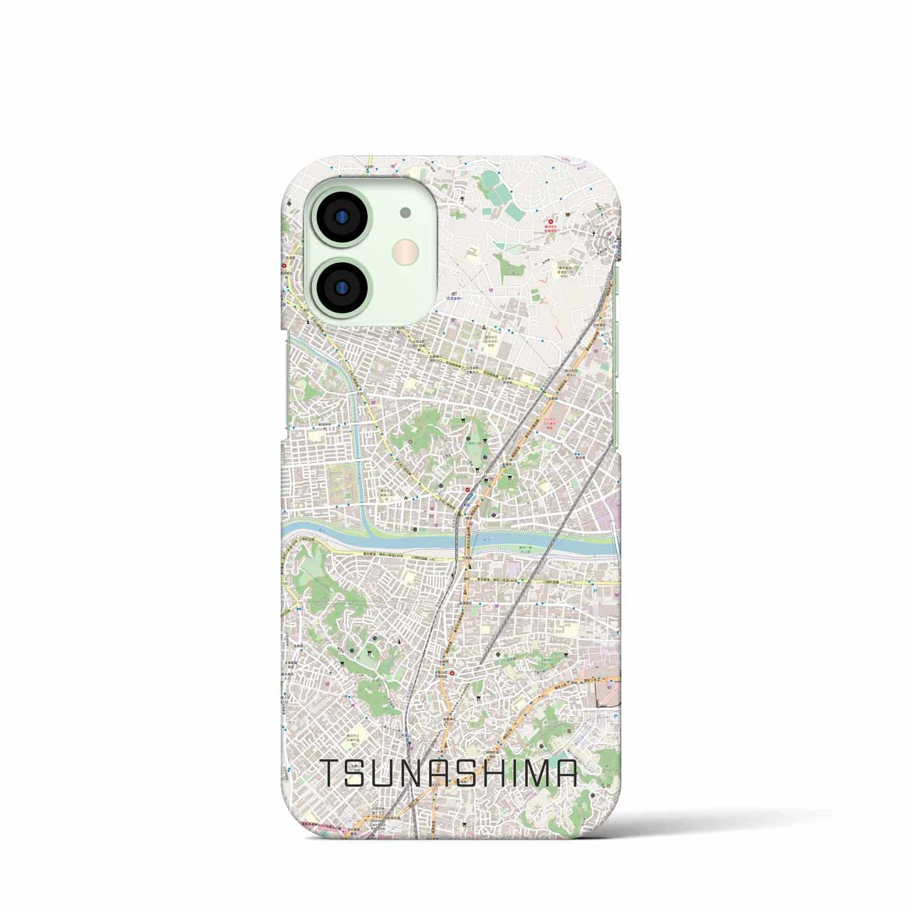 【綱島】地図柄iPhoneケース（バックカバータイプ・ナチュラル）iPhone 12 mini 用