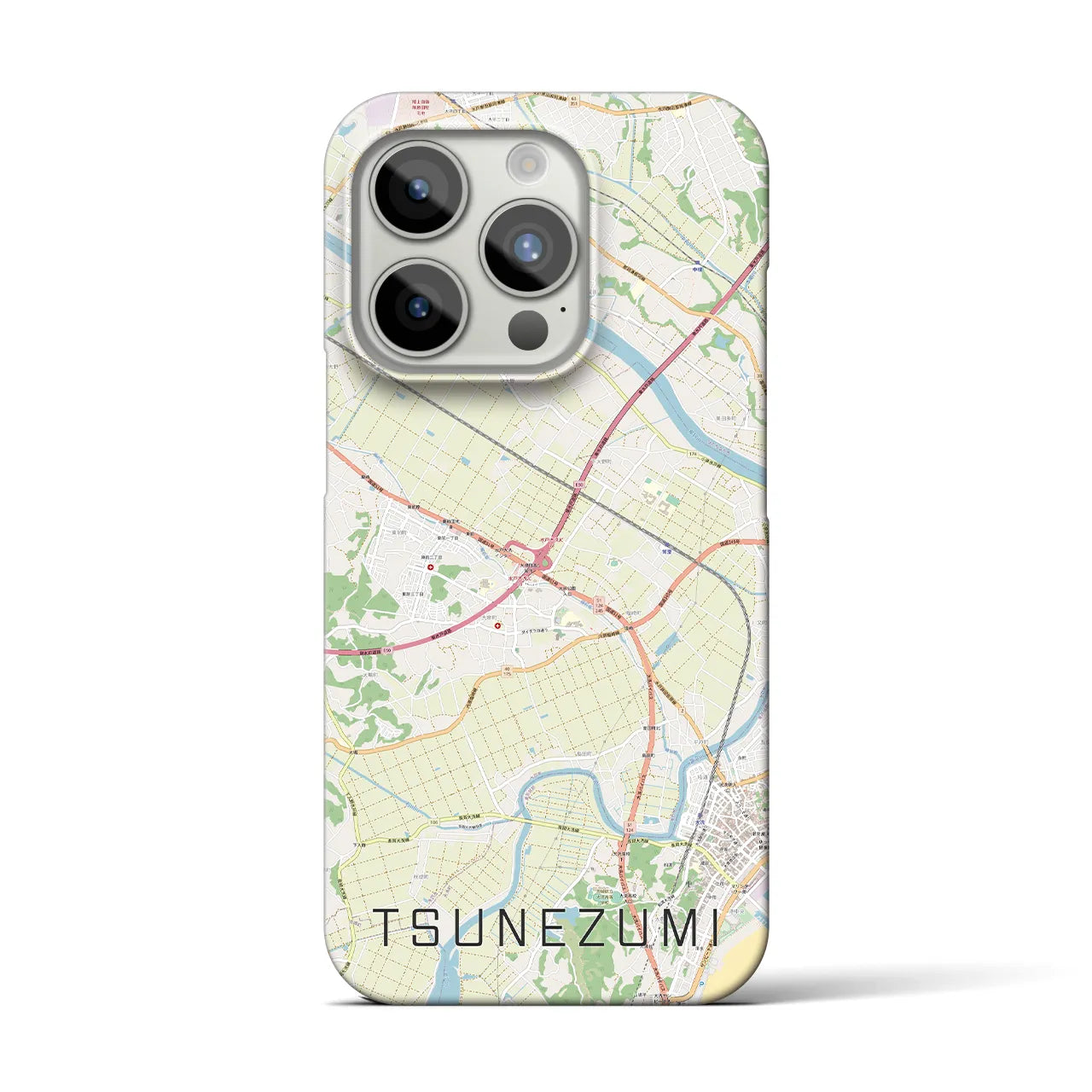 【常澄】地図柄iPhoneケース（バックカバータイプ・ナチュラル）iPhone 15 Pro 用