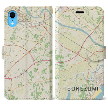 【常澄（茨城県）】地図柄iPhoneケース（手帳タイプ）ナチュラル・iPhone XR 用