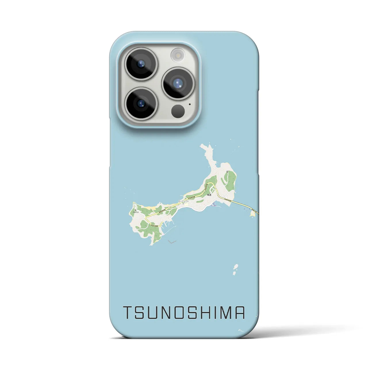【角島】地図柄iPhoneケース（バックカバータイプ・ナチュラル）iPhone 15 Pro 用
