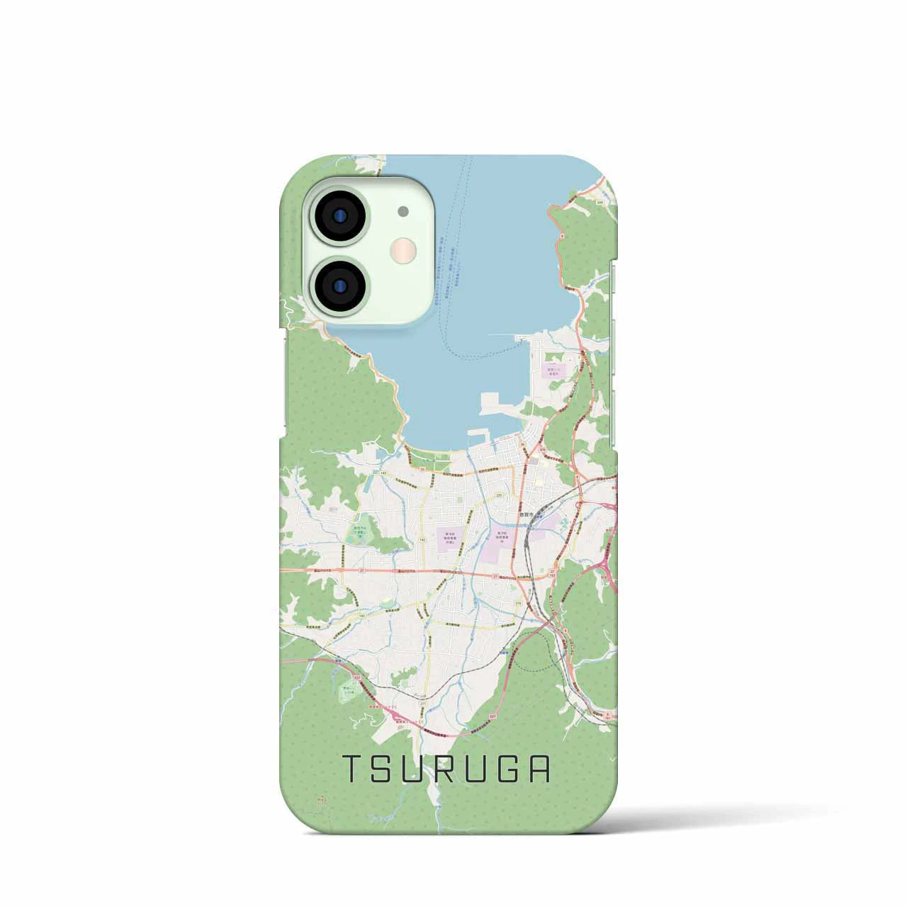 【敦賀】地図柄iPhoneケース（バックカバータイプ・ナチュラル）iPhone 12 mini 用