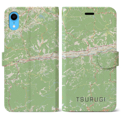 【つるぎ（徳島県）】地図柄iPhoneケース（手帳タイプ）ナチュラル・iPhone XR 用