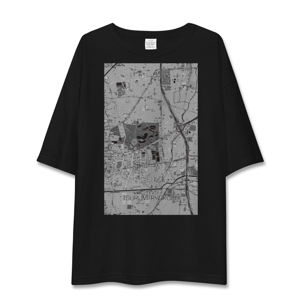 【鶴見緑地（大阪府）】地図柄ビッグシルエットTシャツ