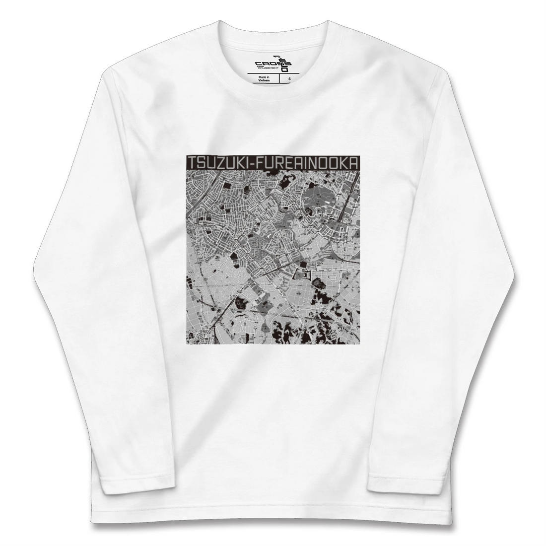 【都筑ふれあいの丘(神奈川県)】地図柄ロングスリーブTシャツ