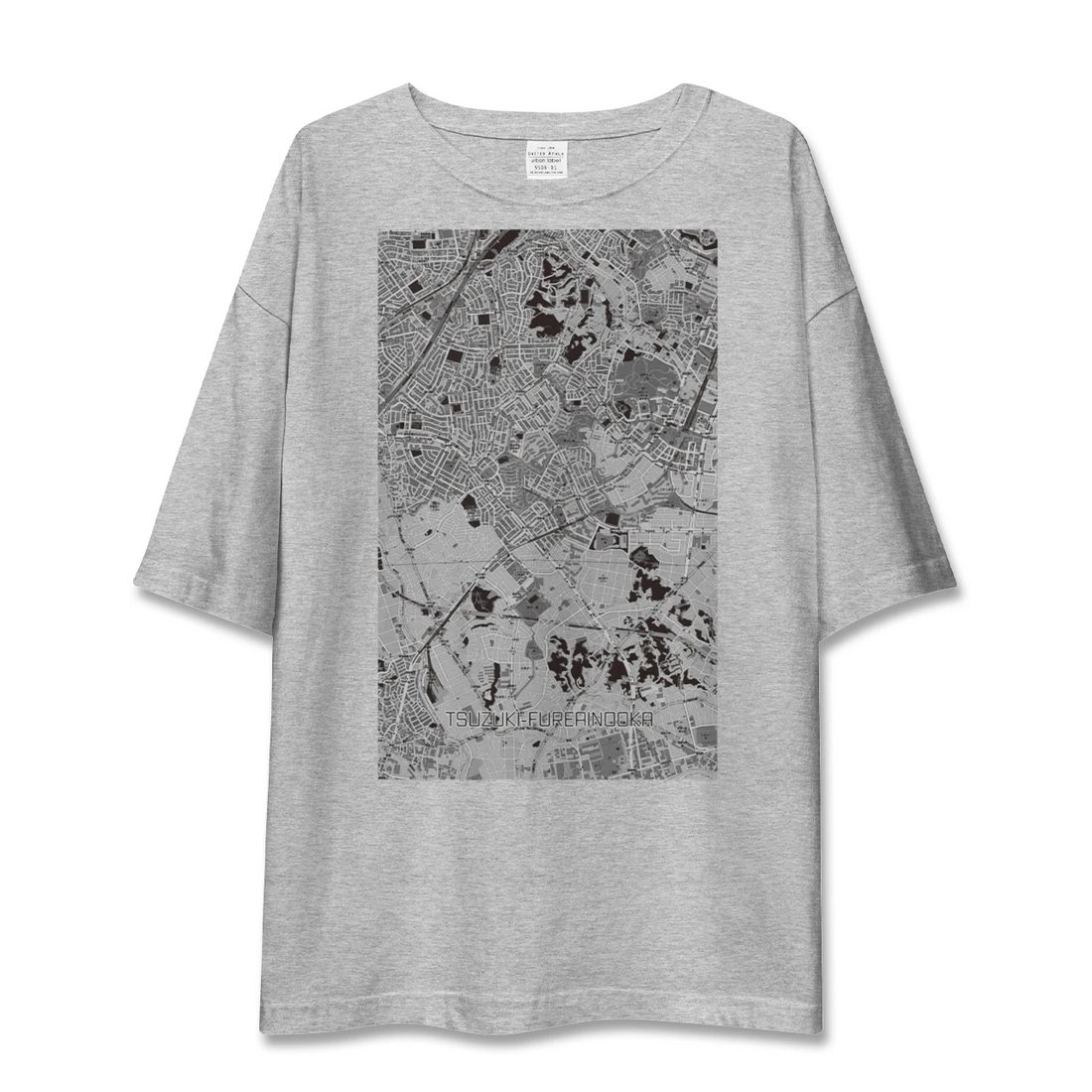 【都筑ふれあいの丘（神奈川県）】地図柄ビッグシルエットTシャツ