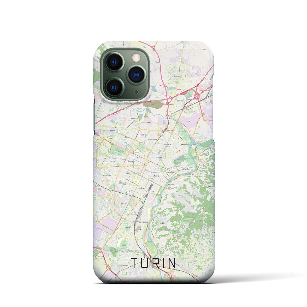 【トリノ】地図柄iPhoneケース（バックカバータイプ・ナチュラル）iPhone 11 Pro 用