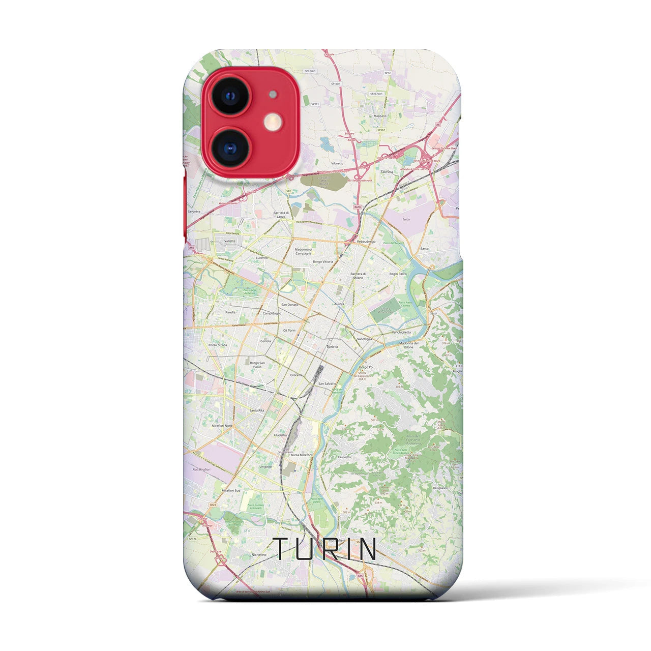 【トリノ】地図柄iPhoneケース（バックカバータイプ・ナチュラル）iPhone 11 用