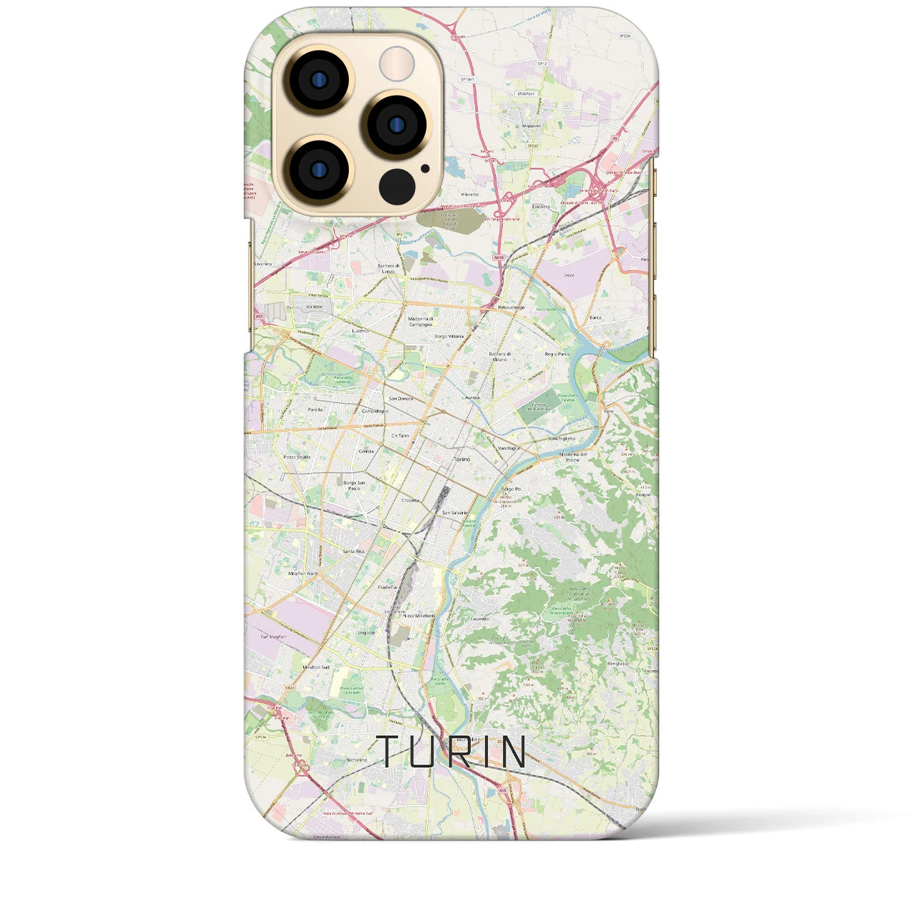 【トリノ】地図柄iPhoneケース（バックカバータイプ・ナチュラル）iPhone 12 Pro Max 用